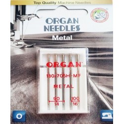 Aiguille Organ METAL ASSORTIMENT 3 en N° 90 et 2 en N° 100 la boite de 5 aiguilles