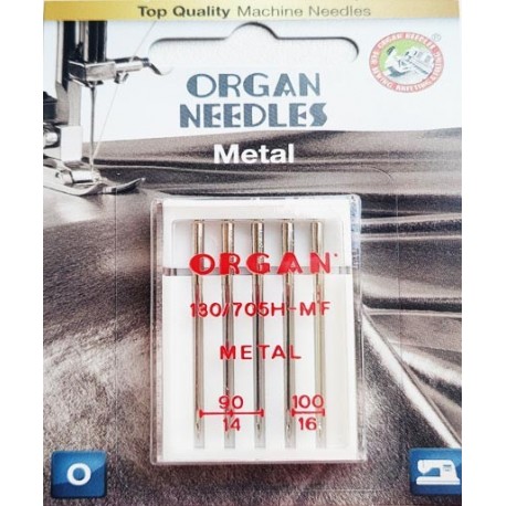 Aiguille Organ METAL ASSORTIMENT 3 en  N° 90 et 2 en 100 la boite de 5 aiguilles