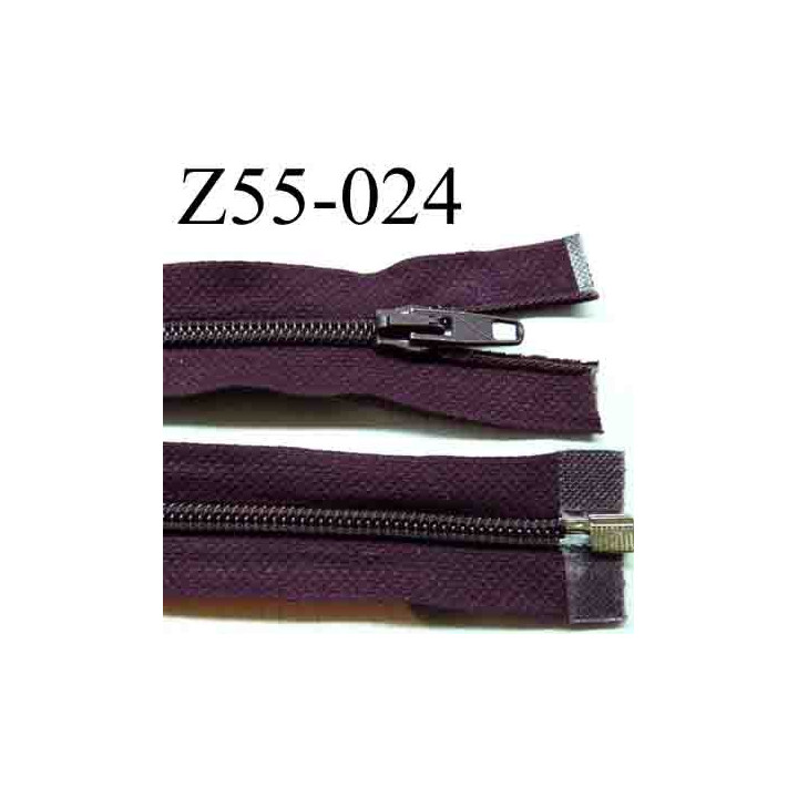 fermeture éclair longueur 55 cm couleur rouge bordeau violine séparable largeur 3.2 cm zip glissière nylon largeur 6 mm