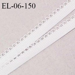 Elastique 6 mm lingerie haut de gamme élastique souple couleur beige pâle ou dune largeur 6 mm + picots 3 mm prix au mètre