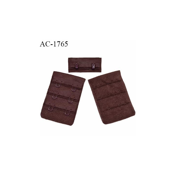 Agrafe 38 mm attache SG haut de gamme couleur chocolat gris 3 rangées 2 crochets largeur 38 mm hauteur 55 mm prix à l'unité