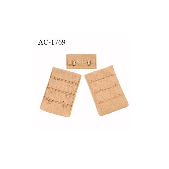 Agrafe 38 mm attache SG haut de gamme couleur beige 3 rangées 2 crochets largeur 38 mm hauteur 55 mm prix à l'unité