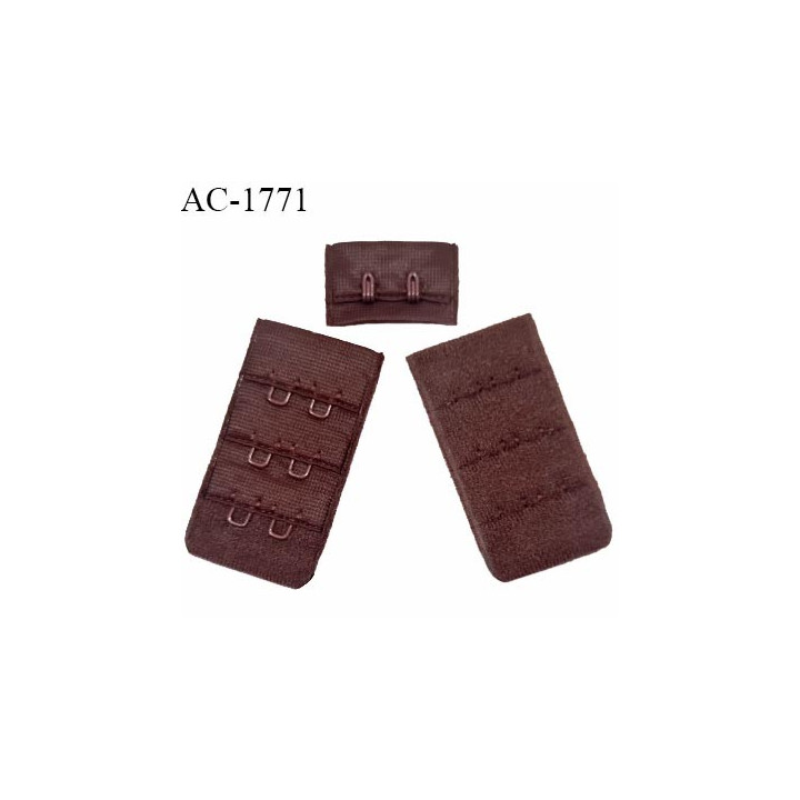 Agrafe 30 mm attache SG haut de gamme couleur chocolat gris 3 rangées 2 crochets largeur 30 mm hauteur 55 mm prix à l'unité