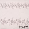 Dentelle broderie sur tulle 33 cm très haut de gamme largeur 33 cm couleur parme gris très belle prix pour un mètre