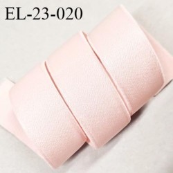 Elastique 22 mm bretelle et lingerie couleur rose perle brillant très beau et doux au toucher largeur 22 mm prix au mètre