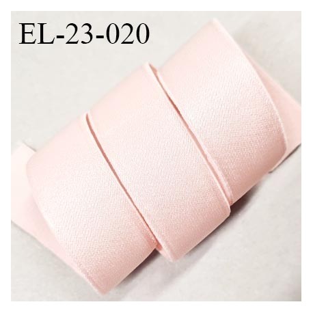 Elastique 22 mm bretelle et lingerie couleur rose perle brillant très beau et doux au toucher largeur 22 mm prix au mètre