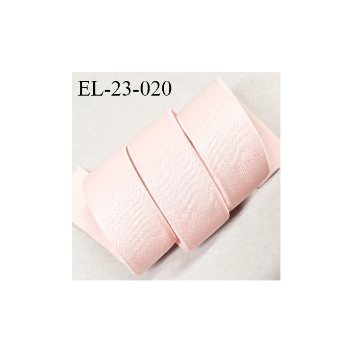 Elastique 22 mm bretelle et lingerie couleur rose perle brillant très beau et doux au toucher largeur 22 mm prix au mètre