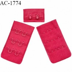 Agrafe 30 mm attache SG haut de gamme couleur rose fuchsia 3 rangées 2 crochets largeur 30 mm hauteur 55 mm prix à l'unité