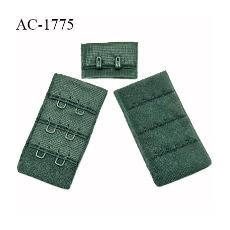 Agrafe 30 mm attache SG haut de gamme couleur vert sapin 3 rangées 2 crochets largeur 30 mm hauteur 55 mm prix à l'unité