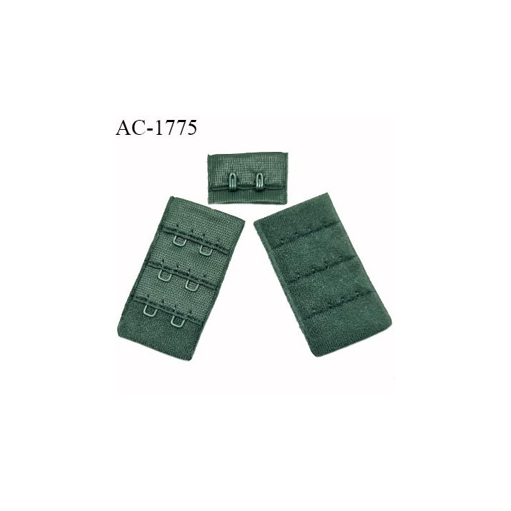 Agrafe 30 mm attache SG haut de gamme couleur vert sapin 3 rangées 2 crochets largeur 30 mm hauteur 55 mm prix à l'unité