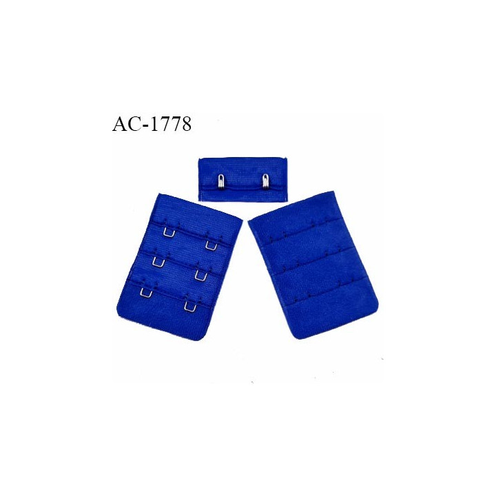 Agrafe 38 mm attache SG haut de gamme couleur bleu électrique 3 rangées 2 crochets largeur 38 mm hauteur 55 mm prix à l'unité