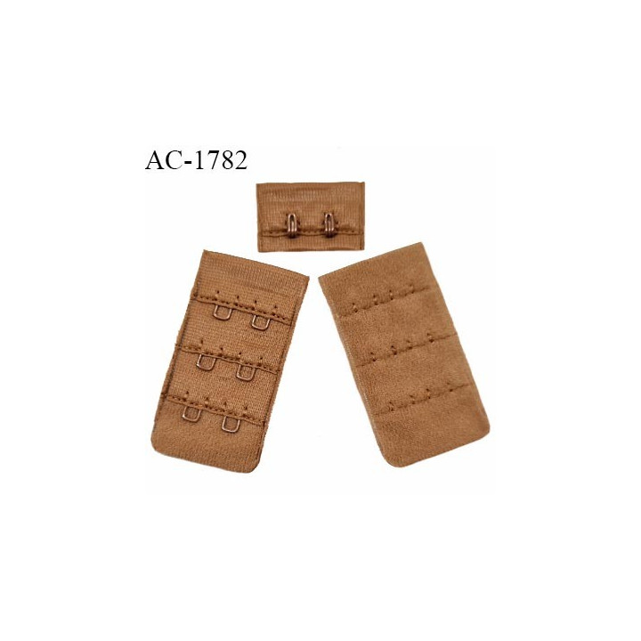 Agrafe 30 mm attache SG haut de gamme couleur marron clair 3 rangées 2 crochets largeur 30 mm hauteur 55 mm prix à l'unité