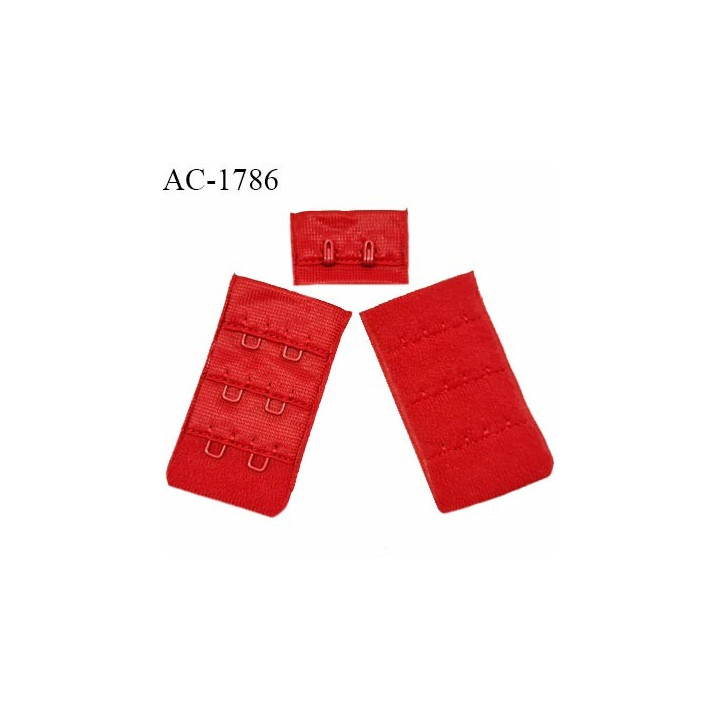 Agrafe 30 mm attache SG haut de gamme couleur rouge 3 rangées 2 crochets largeur 30 mm hauteur 55 mm prix à l'unité