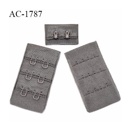 Agrafe 30 mm attache SG haut de gamme couleur taupe 3 rangées 2 crochets largeur 30 mm hauteur 55 mm prix à l'unité