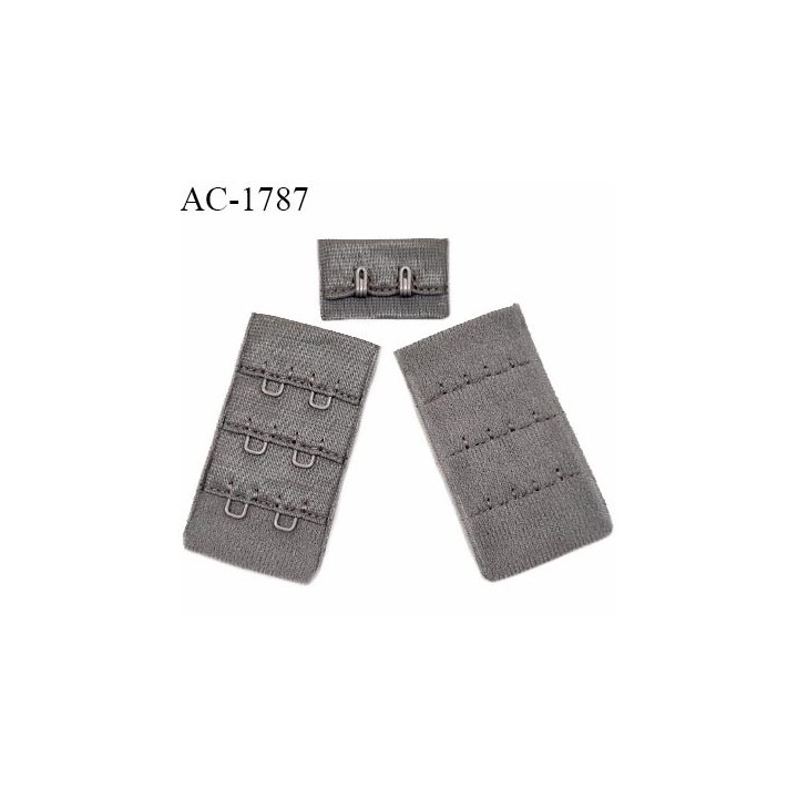 Agrafe 30 mm attache SG haut de gamme couleur taupe 3 rangées 2 crochets largeur 30 mm hauteur 55 mm prix à l'unité
