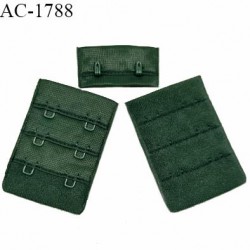 Agrafe 38 mm attache SG haut de gamme couleur vert sapin 3 rangées 2 crochets largeur 38 mm hauteur 55 mm prix à l'unité