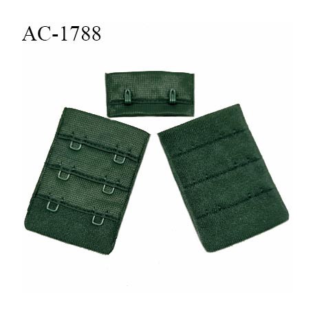 Agrafe 38 mm attache SG haut de gamme couleur vert sapin 3 rangées 2 crochets largeur 38 mm hauteur 55 mm prix à l'unité
