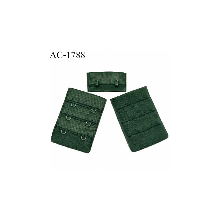 Agrafe 38 mm attache SG haut de gamme couleur vert sapin 3 rangées 2 crochets largeur 38 mm hauteur 55 mm prix à l'unité