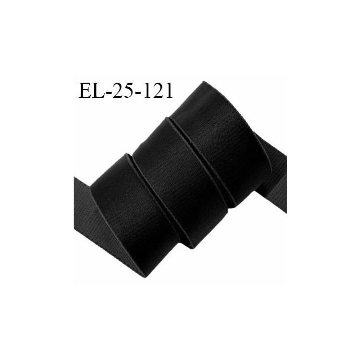 Elastique 24 mm bretelle et lingerie très doux au toucher couleur noir allongement +40% fabriqué en France prix au mètre
