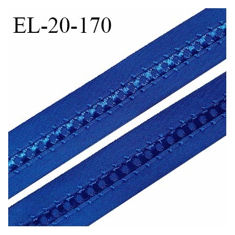 Elastique 19 mm bretelle et lingerie couleur bleu fabriqué en France pour une grande marque largeur 19 mm prix au mètre