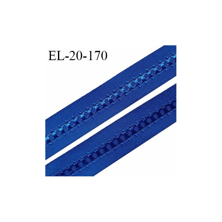 Elastique 19 mm bretelle et lingerie couleur bleu fabriqué en France pour une grande marque largeur 19 mm prix au mètre