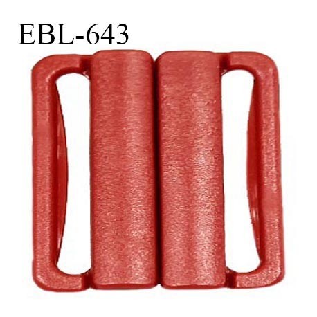 Boucle clip 16 mm attache réglette pvc spécial maillot de bain couleur ocre rouge intérieur 16 mm haut de gamme prix à l'unité