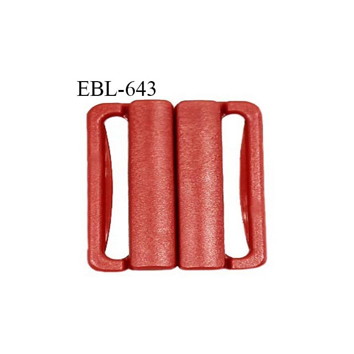Boucle clip 16 mm attache réglette pvc spécial maillot de bain couleur ocre rouge intérieur 16 mm haut de gamme prix à l'unité