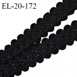 Elastique lingerie et bretelle couleur noir avec motifs en relief largeur de l'élastique 15 mm prix au mètre