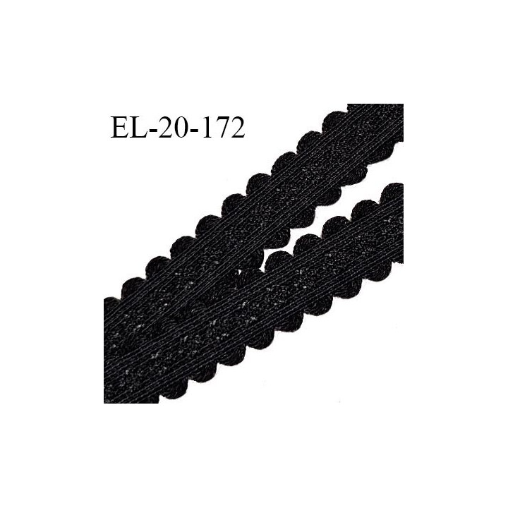 Elastique lingerie et bretelle couleur noir avec motifs en relief largeur de l'élastique 15 mm prix au mètre