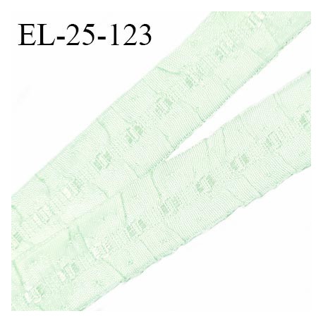 Elastique 24 mm froncé bretelle et lingerie couleur vert pistache clair prix au mètre