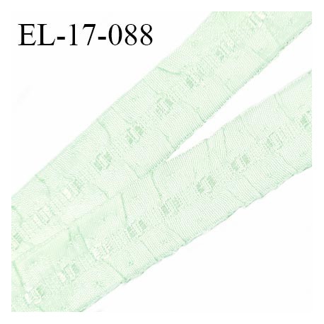 Elastique 16 mm froncé bretelle et lingerie couleur vert pistache clair élasticité 30 % dessous très doux prix au mètre