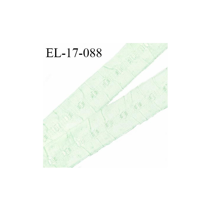 Elastique 16 mm froncé bretelle et lingerie couleur vert pistache clair élasticité 30 % dessous très doux prix au mètre