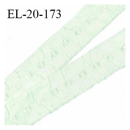 Elastique 19 mm froncé bretelle et lingerie couleur vert pistache clair élasticité 30 % dessous très doux prix au mètre