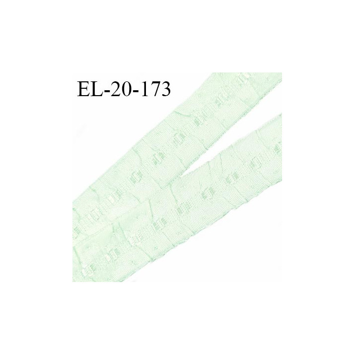 Elastique 19 mm froncé bretelle et lingerie couleur vert pistache clair élasticité 30 % dessous très doux prix au mètre