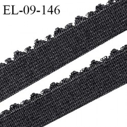 Elastique picot 9 mm lingerie couleur gris graphite largeur 9 mm haut de gamme prix au mètre