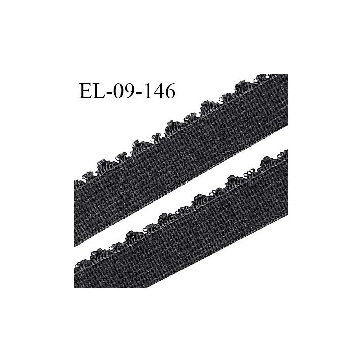 Elastique picot 9 mm lingerie couleur gris graphite largeur 9 mm haut de gamme prix au mètre