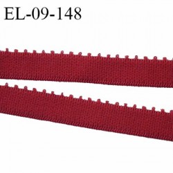 Elastique picot 9 mm lingerie couleur rouge rubis largeur 9 mm haut de gamme prix au mètre