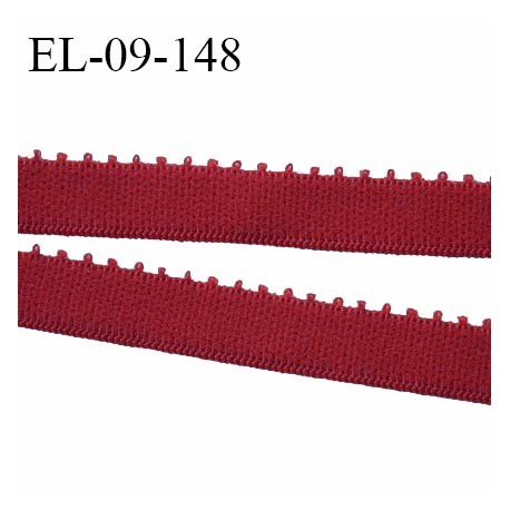 Elastique picot 9 mm lingerie couleur rouge rubis largeur 9 mm haut de gamme prix au mètre