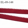 Elastique picot 9 mm lingerie couleur rouge rubis largeur 9 mm haut de gamme prix au mètre