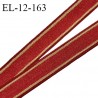 Elastique 12 mm lingerie couleur rouge rubis et doré allongement +200% prix au mètre