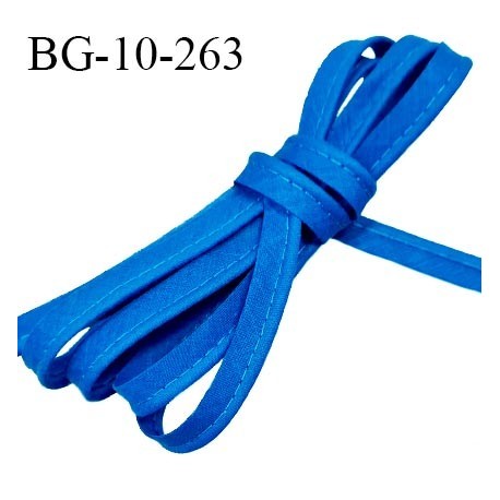 Passepoil 10 mm couleur bleu largeur 10 mm avec cordon intérieur 2 mm prix au mètre