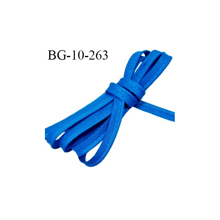 Passepoil 10 mm couleur bleu largeur 10 mm avec cordon intérieur 2 mm prix au mètre