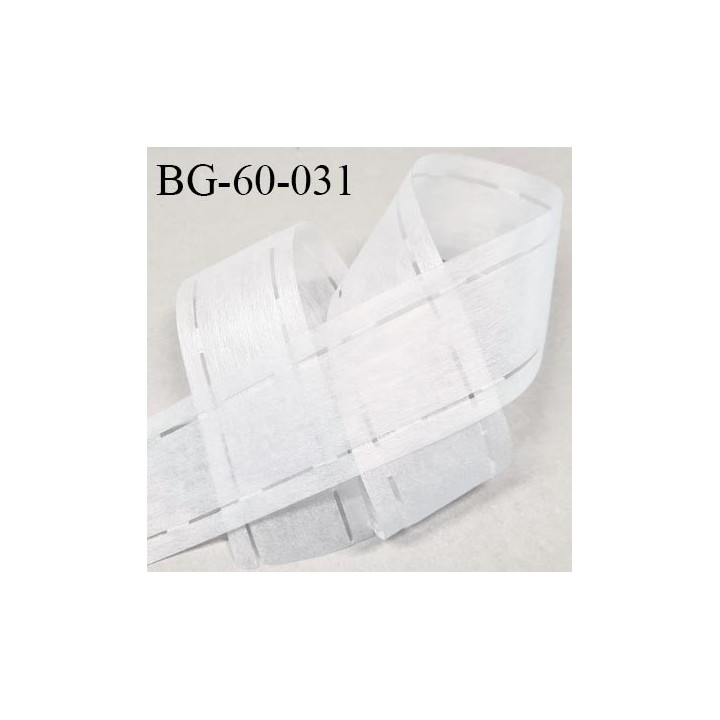 Bande thermocollant ceinture jupe pantalon couleur blanc largeur 60 mm prix au mètre