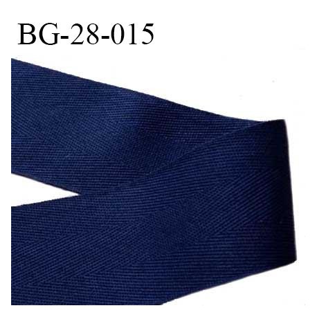 Biais sergé 28 mm semi rigide 100% coton couleur bleu marine largeur 28 mm prix au mètre