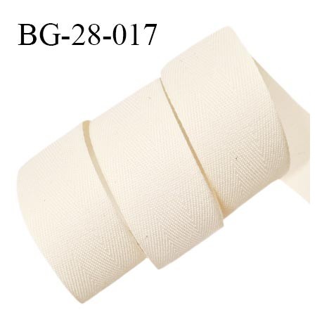 Biais sergé 28 mm semi rigide 100% coton couleur beige écru largeur 28 mm prix au mètre