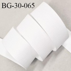 Biais sergé 30 mm semi rigide 100% coton couleur blanc largeur 30 mm prix au mètre