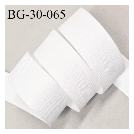 Biais sergé 30 mm semi rigide 100% coton couleur blanc largeur 30 mm prix au mètre