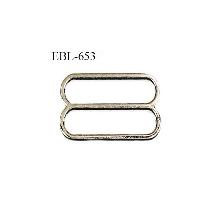 Réglette  métal 12 mm  couleur argent chromé largeur intérieur de passage de bretelle 12 mm haut de gamme prix à l'unité