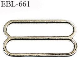 Réglette  métal 15 mm  couleur argent chromé largeur intérieur de passage de bretelle 15 mm haut de gamme prix à l'unité