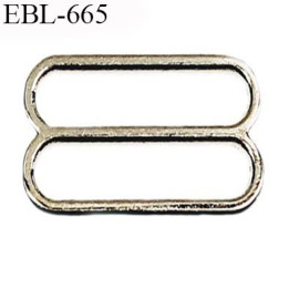 Réglette  métal 10 mm  couleur argent chromé largeur intérieur de passage de bretelle 10 mm haut de gamme prix à l'unité